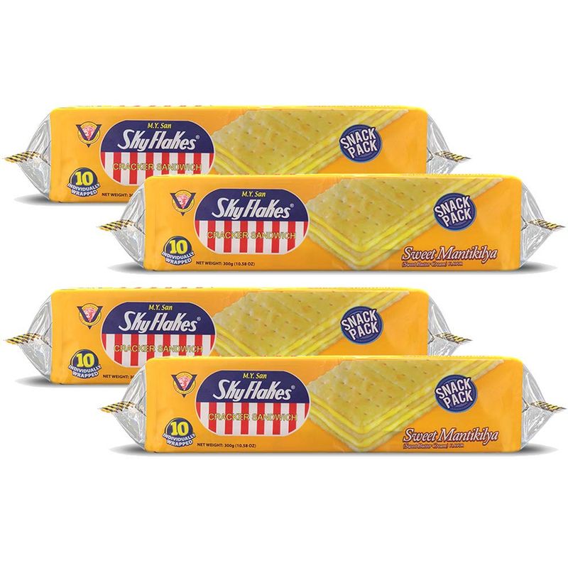 M.Y. San Cracker Sandwich Sweet Mantikilya (Sweet Butter Cream) Flavor, 300g (10.58 oz) 4 Pack