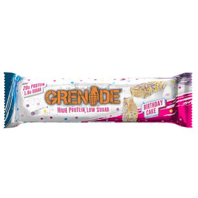 Grenade Carb Killa High Protein and Low Sugar Candy Bar, 12 x 60 g - Birthday Cake