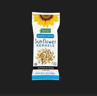 Roasted and Salted 20 Individual Travel Snack Packs, Sunrich Snacks, Rich in Vitamin E, Protein, and Fiber, Non-GMO and Kosher, Nut and Peanut Free (20 Count, Roasted &amp; Salted)