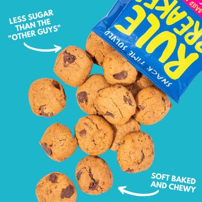Rule Breaker Snacks Chocolate Chip Blondie Bites | Vegan, Gluten-Free,Top 11 Allergen Free | Great For School, Office, Pantry | Pack of 6 4-oz Bags