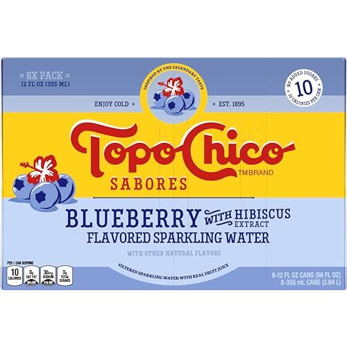 Topo Chico Sabores Blueberry with Hibiscus Extract 12oz 8pk
