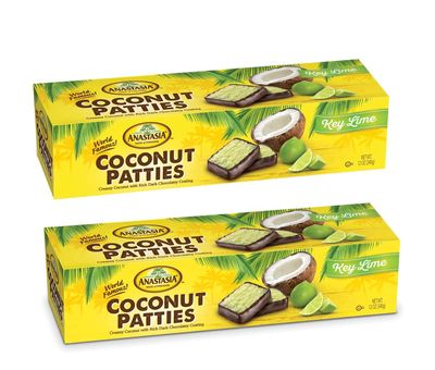 Anastasia Confections Key Lime Flavor Coconut Patties,net wt 12 OZ (Two Pack)