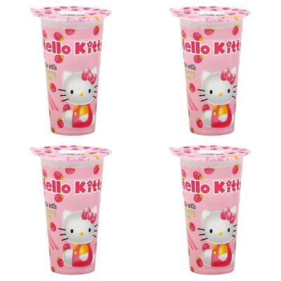 Kali Dreams Hello Kitty Snacks Biscuits Cookies in Strawberry Dip flavor Great Snacks on the go, for adults, Children, Party Favors, Birthday Gifts and School. (Strawberry Biscuits, Pack of 4)