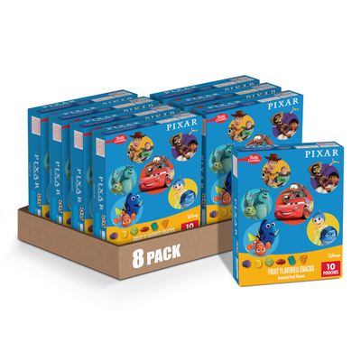 Disney Pixar Fruit Flavored Snacks, Gummy Treat Pouches, 10 ct (Pack of 8)