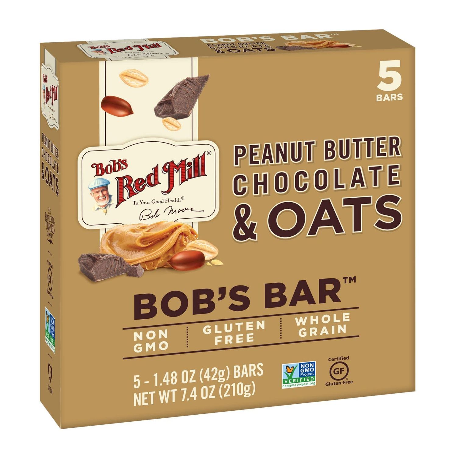Bob&#39;s Red Mill Bar Oat Pb Choc 5Pk, 8.67 Oz (Pack of 6)