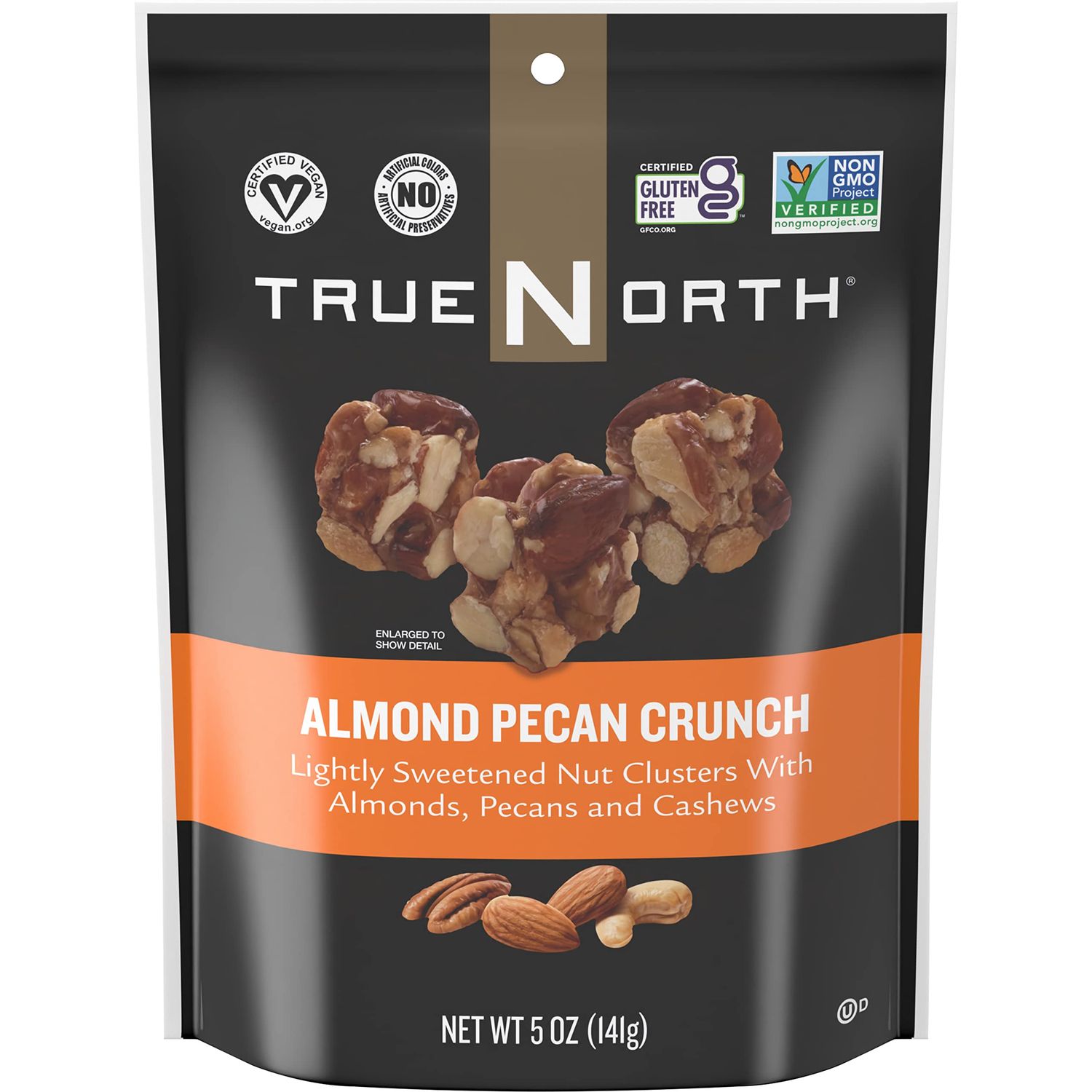 True North Nut Clusters, Almond Pecan Crunch, 5 Ounce (Pack of 6)