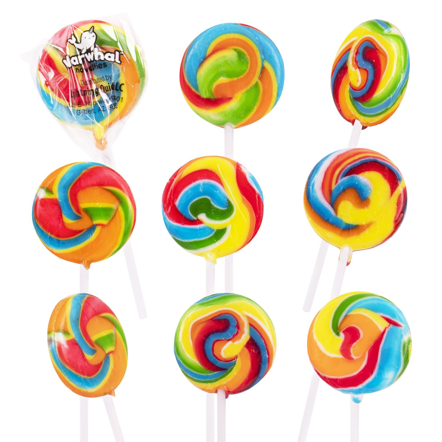 18 Pk Mixed Fruit Large Rainbow Lollipop Candy, Christmas Candy, Christmas Candy Bulk, Christmas Candy Stocking Stuffers, Kids Party Favor, Birthday Party Favor, Individually Wrapped Lollipop Sticks