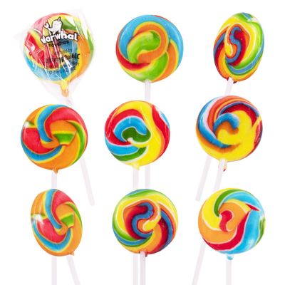 18 Pk Mixed Fruit Large Rainbow Lollipop Candy, Christmas Candy, Christmas Candy Bulk, Christmas Candy Stocking Stuffers, Kids Party Favor, Birthday Party Favor, Individually Wrapped Lollipop Sticks