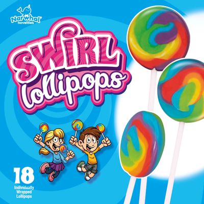18 Pk Mixed Fruit Large Rainbow Lollipop Candy, Christmas Candy, Christmas Candy Bulk, Christmas Candy Stocking Stuffers, Kids Party Favor, Birthday Party Favor, Individually Wrapped Lollipop Sticks