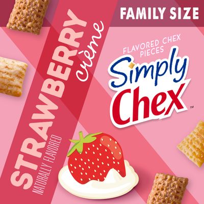 Simply Chex, Strawberry Creme Snack Mix, Family Size, 13.5 oz Bag