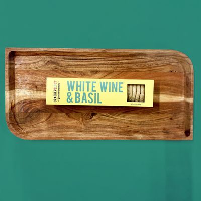 Crackerology White Wine &amp; Basil Gourmet Crackers &amp; Cookies - Perfect for Charcuterie Boards &amp; Party Platters, For Hosting Special Events &amp; Get Togethers, 20-24 Count, Single Pack