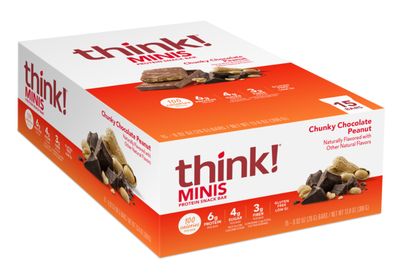 think Minis Protein Snack Bar, Gluten Free, Chunky Chocolate Peanut, 15 Count