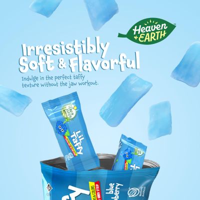 Heaven & Earth Blueberry Raspberry Lil Taffy (Approx. 40 Count) | Dye Free Candy | Natural Colors & Flavors | No High Fructose Corn Syrup | Gluten Free | Kosher | Goody Bag and Pinata Fillers