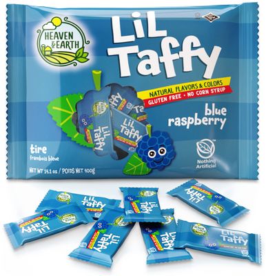 Heaven &amp; Earth Blueberry Raspberry Lil Taffy (Approx. 40 Count) | Dye Free Candy | Natural Colors &amp; Flavors | No High Fructose Corn Syrup | Gluten Free | Kosher | Goody Bag and Pinata Fillers