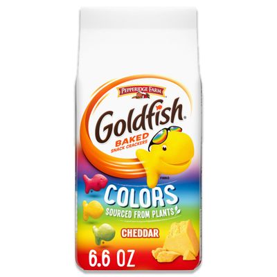 Goldfish Colors Cheddar Cheese Crackers, Baked Snack Crackers, 6.6 oz Bag