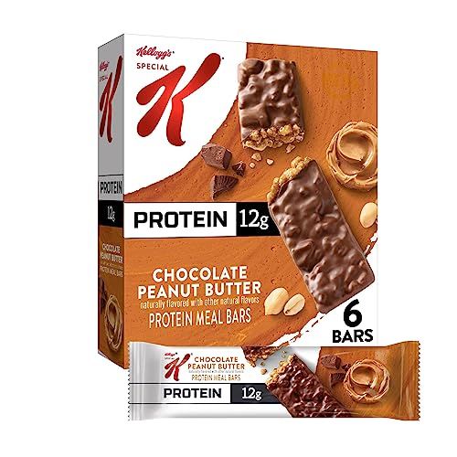 Special K Bar Protein Meal Bars, 12g Protein, Meal Replacement, Chocolate Peanut Butter, 9.5oz Box (6 Bars)