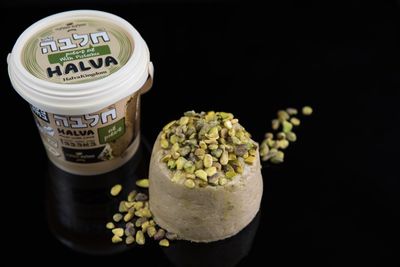 Halva Kingdom, Halva Bucket, Vegan Dessert | Healthy Ingredients, Gluten Free, Kosher Certified, Pure Sesame Seeds, Halva Bucket - 400 Gram (Pistachio)