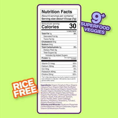 YUMI Organic Rice-Free Puffs, No Sugar Added, Gluten-Free, Non-GMO Baby Snack Puffs, School Safe for Daycare and Lunchboxes (Strawberry Basil)