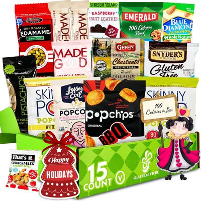 Gluten Free Palace 100 Calorie Snacks Variety Pack - Healthy Snacks Care Package - Low Calorie Snacks - Holiday Gift Baskets - Vegan Snacks, Protein Bars &amp; Nuts - Snack Food Gifts (15 Count)