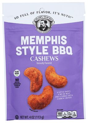 Pear&#39;s Snacks Memphis Style BBQ Cashews, 4 OZ