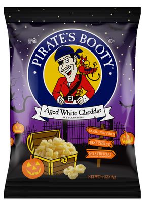 Pirate's Booty Trick or Treating Aged White Cheddar Cheese Puffs, Gluten Free, Healthy Kids Snacks, 0.5 Ounce individual Snack Bags (Pack of 12)