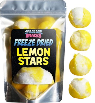 Freeze Dried Candy - Premium Freeze Dried Lemon Stars Shipped in a Box for Extra Protection - Space Age Snacks Freeze Dry Candy for All Ages Dry Freeze Candy (5 Ounces)