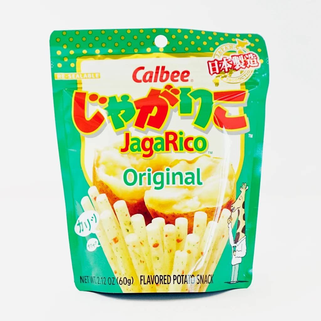 Calbee JagaRico (Jagariko) Original (salad) Potato Snack, Made in Japan 2.12 oz (2 packs)