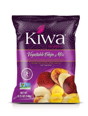 Kiwa Healthy Real Veggie Chips - Vegetable Snacks for Kids & Adults - Exotic Chips with Plantain, Beet, Parsnip, Cassava, Sweet Potato - Gluten-Free & Non-GMO (6 Individual Snacks Pack)