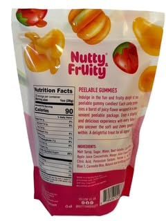 Nutty Fruity Peel'd Tangerine, Strawberry, &amp; Mango Peelable Gummies- Individual Wrapped, 20oz Resealable Bag