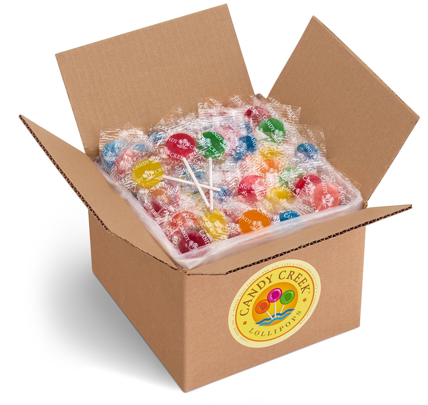 Candy Creek - Classic 10 Flavor Lollipop Variety: 9 Fruit Flavors  Root Beer (Bulk 4 lb. Carton)