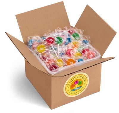 Candy Creek - Classic 10 Flavor Lollipop Variety: 9 Fruit Flavors  Root Beer (Bulk 4 lb. Carton)