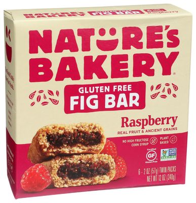 Nature's Bakery Raspberry Fig Bars, 6 Count, Vegan, Non GMO, 12 Ounces (Pack Of 6)