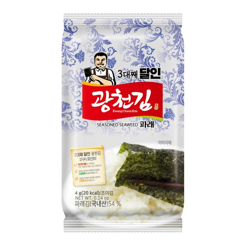Kwangcheonkim Seasoned Seaweed Snacks Sheets - 27 Individual Packs Roasted Premium Natural Laver 4g x 27 Pack Net 108 Grams