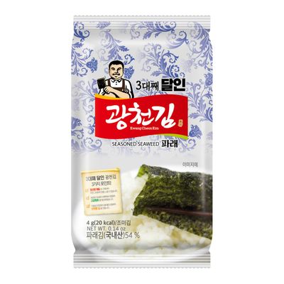 Kwangcheonkim Seasoned Seaweed Snacks Sheets - 27 Individual Packs Roasted Premium Natural Laver 4g x 27 Pack Net 108 Grams