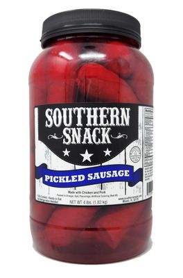 Generic Southern Snack Pickled Sausage, Eggs, and Pigs Feet Gallon Sized Jar 4 lbs. (Sausage)