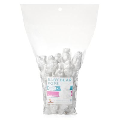 White Bear Pops Lollipop Suckers: Individually Wrapped Baby Bear Candy on a Stick by Espeez - Tutti Frutti Bears (24 Count)