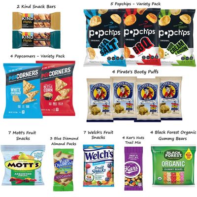 Foxy Fane 40 count Gluten-Free Healthy Snack Box - Premium Holiday, Christmas & New Year Gift Care Package full of Chips, Nuts, Bars, Popcorn - Bulk Bundle of Delicious Gluten Free Treats (40 Snacks)