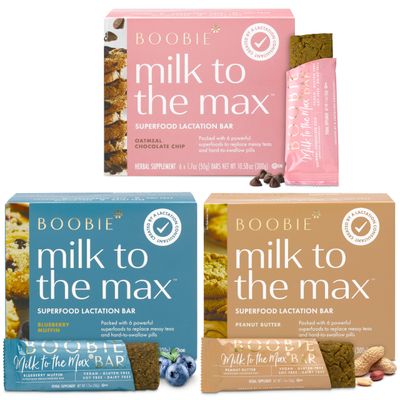 Boobie Bar Superfood Lactation Bars, Lactation Snacks for Breastfeeding to Increase Milk Supply, Fenugreek-Free, Gluten-Free, Dairy-Free, Vegan - Variety Pack (1.7 Ounce Bars, 18 Count)