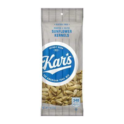 Kars Nuts Roasted &amp; Salted Sunflower Kernels, 2 oz Individual Snack Packs - Bulk Pack of 72, Gluten-Free Snacks