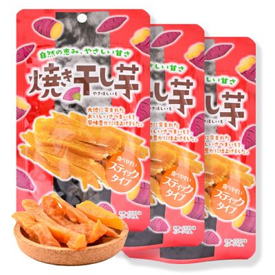 Japanese Sweet Potato Sticks Yaki Imo 75g x 3 Packs - Healthy Dried &amp; Roasted Snack, Natural Sweetness, Asian Japanese Food, Individually Wrapped Snacks, Perfect On-the-Go Snack