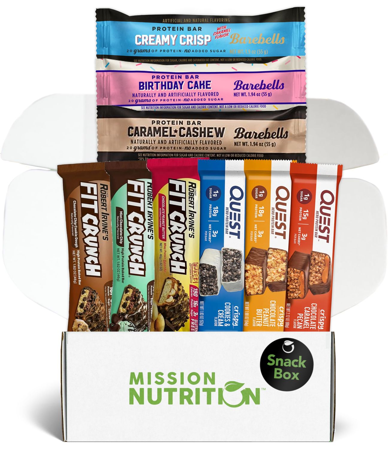 High Protein Bars, Fit Crunch &amp; Quest Hero Bar Variety Box: High Protein Snack, Low Sugar, Low Carb, Keto Friendly- Sampler Pack of 9 Bars