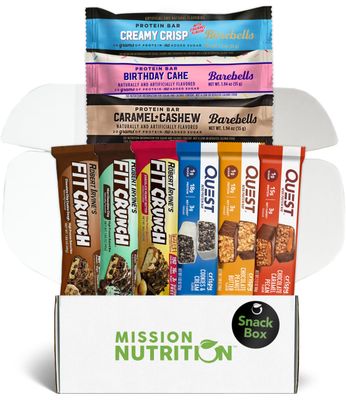 High Protein Bars, Fit Crunch &amp; Quest Hero Bar Variety Box: High Protein Snack, Low Sugar, Low Carb, Keto Friendly- Sampler Pack of 9 Bars