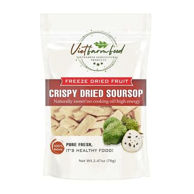 CRISPY DRIED SOURSOP 2.47 Oz (70g) VIETFARMFOOD: Freeze-Drying Fruit Stick, Instant Food Made From 100% Pure Fresh Fruit, no Sugar Added, no Sulfur, no Salt, no Cooking Oil, Convenient Gift or Snack.
