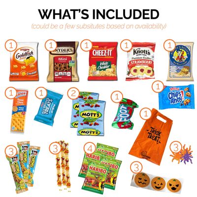 Halloween Care Package Gift Basket pack Candy Snacks Assortment Trick or Treat Cookies Food Bars Toys Variety Gift Pack Box Bundle Mixed Halloween bucket for Children Kids Boys Girls College Studen