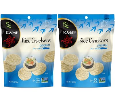 KA-ME Original, Oven Baked Rice Crackers 3 oz, Gluten Free, No Artificial FlavorsColors, Non GMO, in a Resealable Pouch - (2 Pack)