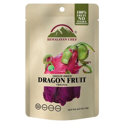 Himalayan Chef Freeze-Dried Dragon Fruit 15g | Organic Dried Fruit Snacks, Healthy Snack for Kids &amp; Adults, Freeze-Dried Fruit for On-the-Go