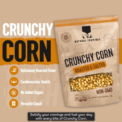 Natural Craving Toastad Corn Nuts, Roasted & Salted Original Flavor, Non-GMO (All Natural Ingredients) Guilt-Free snacking Toasted Corn Kernels in Reseable Bag - Crunchy Snack (Corn Nuts x2)