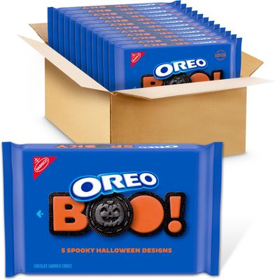 OREO Orange Creme Chocolate Sandwich Cookies, Limited Edition, Halloween Cookies, 12 - 18.71oz Packs