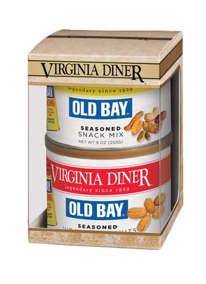 Old Bay Duo Gift Set (Old Bay Seasoned Virginia Peanuts &amp; Old Bay Snack Mix), Tin - 18 oz total