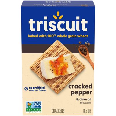Triscuit Cracked Pepper &amp; Olive Oil Whole Grain Wheat Crackers, 8.5 oz